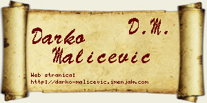 Darko Maličević vizit kartica